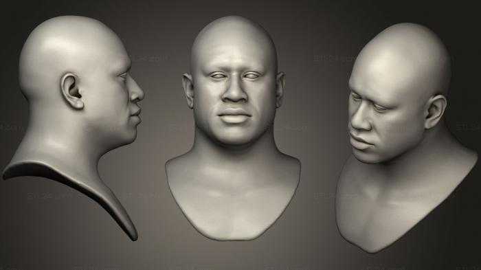 Anatomy of skeletons and skulls (Black Man Head 6, ANTM_0281) 3D models for cnc